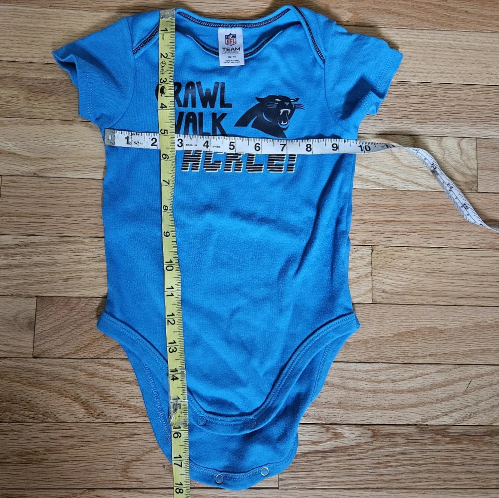 NFL Team Apparel Baby One Piece Carolina Pathers Blue Bodysuit 18M Tackle